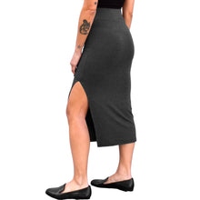 Load image into Gallery viewer, Fitted Midi Skirt - Heather Grey
