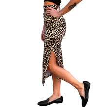 Load image into Gallery viewer, Fitted Midi Skirt - Leopard
