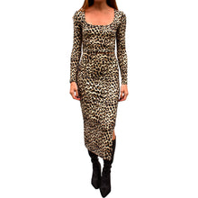 Load image into Gallery viewer, Fitted Midi Skirt - Leopard
