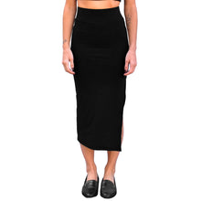 Load image into Gallery viewer, Fitted Midi Skirt - Solid Black
