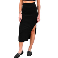 Load image into Gallery viewer, Fitted Midi Skirt - Solid Black
