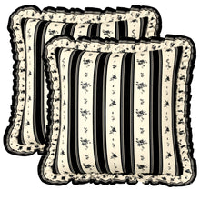 Load image into Gallery viewer, Ruffle Pillow Cover Set - Black Coquette
