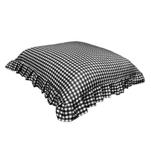 Load image into Gallery viewer, Ruffle Pillow Cover Set - Black Gingham
