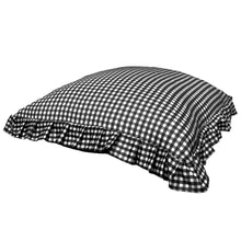 Load image into Gallery viewer, Ruffle Pillow Cover Set - Black Gingham
