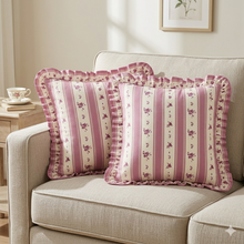 Load image into Gallery viewer, Ruffle Pillow Cover Set - Pink Coquette
