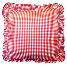 Load image into Gallery viewer, Ruffle Pillow Cover Set - Red Gingham
