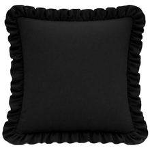Load image into Gallery viewer, Ruffle Pillow Cover Set - Solid Black
