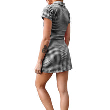 Load image into Gallery viewer, Polo Top &amp; Skort Set - Black Gingham
