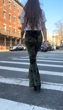 Load and play video in Gallery viewer, Velvet Bell Bottoms - Olive
