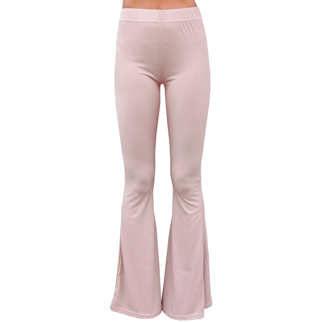 Ribbed Bell Bottoms - Rose