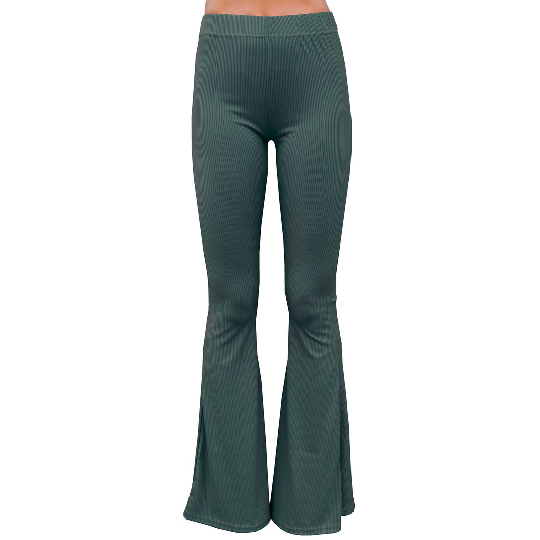 Ribbed Bell Bottoms - Sage