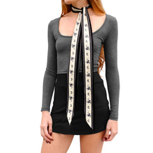 Load image into Gallery viewer, Skinny Scarf - Black Coquette
