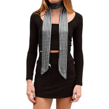Load image into Gallery viewer, Skinny Scarf - Black Gingham
