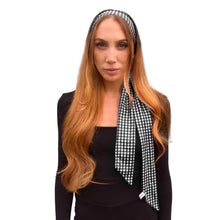 Load image into Gallery viewer, Skinny Scarf - Black Gingham
