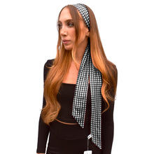 Load image into Gallery viewer, Skinny Scarf - Black Gingham
