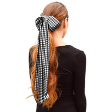 Load image into Gallery viewer, Skinny Scarf - Black Gingham
