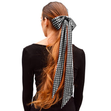 Load image into Gallery viewer, Skinny Scarf - Black Gingham
