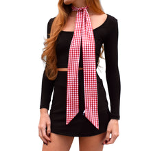 Load image into Gallery viewer, Skinny Scarf/Headband - Red Gingham
