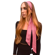 Load image into Gallery viewer, Skinny Scarf/Headband - Red Gingham
