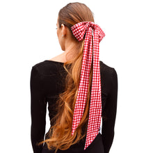 Load image into Gallery viewer, Skinny Scarf/Headband - Red Gingham
