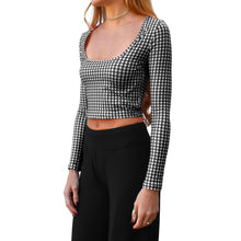 Load image into Gallery viewer, Square-Neck Top - Black Gingham
