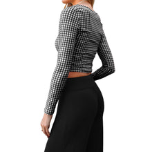 Load image into Gallery viewer, Square-Neck Top - Black Gingham
