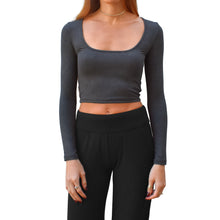 Load image into Gallery viewer, Square-Neck Top - Heather Grey
