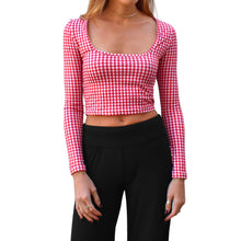 Load image into Gallery viewer, Square-Neck Top - Red Gingham
