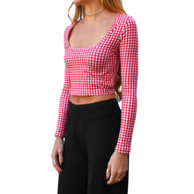Load image into Gallery viewer, Square-Neck Top - Red Gingham
