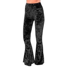 Load image into Gallery viewer, Velvet Bell Bottoms - Black
