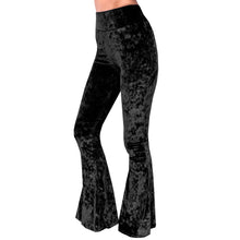 Load image into Gallery viewer, Velvet Bell Bottoms - Black
