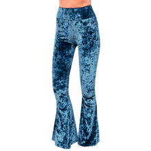 Load image into Gallery viewer, Velvet Bell Bottoms - Indigo
