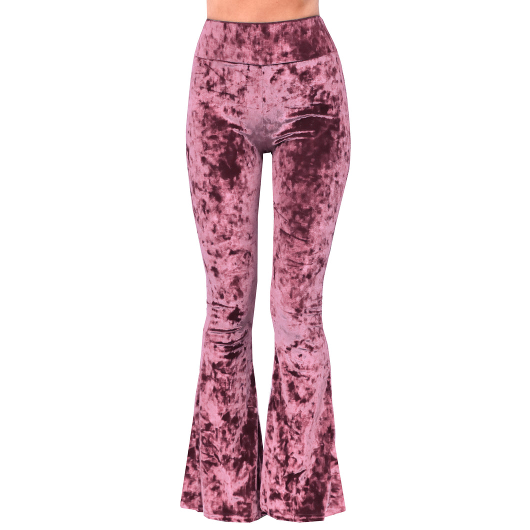 Velvet Bell Bottoms - Dusty Rose