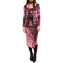 Load image into Gallery viewer, Velvet Fitted Midi Skirt - Dusty Rose
