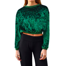 Load image into Gallery viewer, Velvet Crewneck Top - Emerald Green
