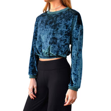 Load image into Gallery viewer, Velvet Crewneck Top - Indigo

