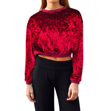 Load image into Gallery viewer, Velvet Crewneck Top - Red
