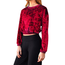 Load image into Gallery viewer, Velvet Crewneck Top - Red
