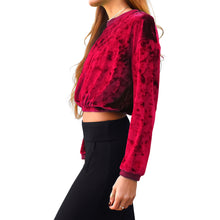 Load image into Gallery viewer, Velvet Crewneck Top - Red
