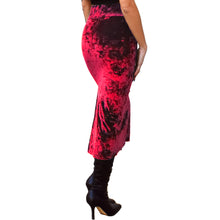 Load image into Gallery viewer, Velvet Fitted Midi Skirt - Red
