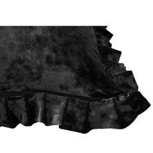 Load image into Gallery viewer, Velvet Ruffle Pillow Cover Set - Black
