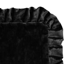 Load image into Gallery viewer, Velvet Ruffle Pillow Cover Set - Black
