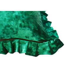 Load image into Gallery viewer, Velvet Ruffle Pillow Cover Set - Emerald Green
