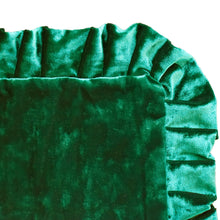 Load image into Gallery viewer, Velvet Ruffle Pillow Cover Set - Emerald Green

