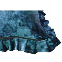 Load image into Gallery viewer, Velvet Ruffle Pillow Cover Set - Indigo
