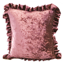 Load image into Gallery viewer, Velvet Ruffle Pillow Cover Set - Dusty Rose
