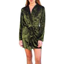 Load image into Gallery viewer, Velvet Robe - Olive Green
