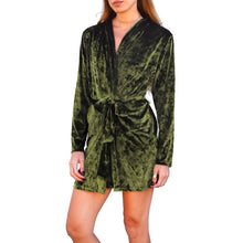 Load image into Gallery viewer, Velvet Robe - Olive Green

