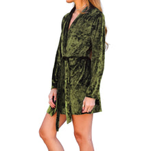 Load image into Gallery viewer, Velvet Robe - Olive Green
