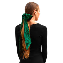 Load image into Gallery viewer, Velvet Skinny Scarf - Emerald Green
